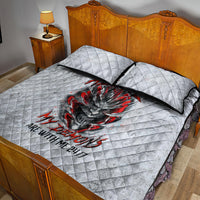 Devil Skull Quilt Bed Set I Never Alone My Demon With Me 24/7 - Wonder Print Shop