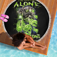 Death Skull Beach Blanket I Never Alone My Demon With Me 24/7 - Wonder Print Shop