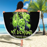 Death Skull Beach Blanket I Never Alone My Demon With Me 24/7 - Wonder Print Shop
