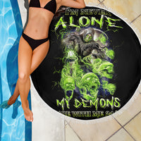 Death Skull Beach Blanket I Never Alone My Demon With Me 24/7 - Wonder Print Shop