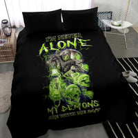 Death Skull Bedding Set I Never Alone My Demon With Me 24/7 - Wonder Print Shop