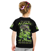 Death Skull Kid T Shirt I Never Alone My Demon With Me 24/7 - Wonder Print Shop