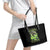 Death Skull Leather Tote Bag I Never Alone My Demon With Me 24/7 - Wonder Print Shop