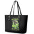 Death Skull Leather Tote Bag I Never Alone My Demon With Me 24/7 - Wonder Print Shop