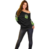 Flower Skull Off Shoulder Sweater I Blunt Because God Rolled Me That Way - Wonder Print Shop