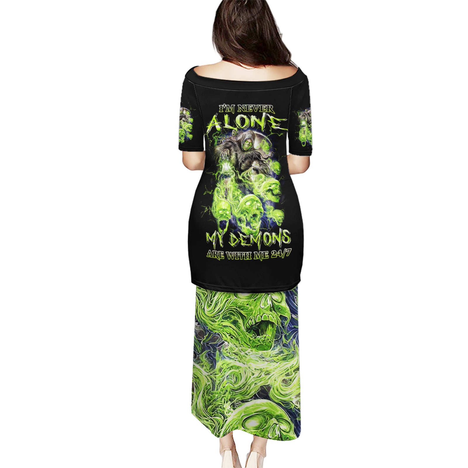 Flower Skull Puletasi I Blunt Because God Rolled Me That Way - Wonder Print Shop