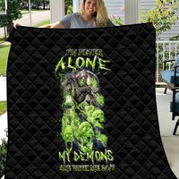 Death Skull Quilt I Never Alone My Demon With Me 24/7 - Wonder Print Shop