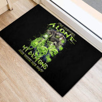 Death Skull Rubber Doormat I Never Alone My Demon With Me 24/7 - Wonder Print Shop