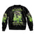 Flower Skull Sleeve Zip Bomber Jacket I Blunt Because God Rolled Me That Way - Wonder Print Shop