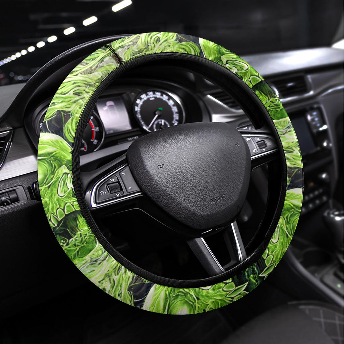 Death Skull Steering Wheel Cover I Never Alone My Demon With Me 24/7 - Wonder Print Shop