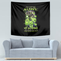 Death Skull Tapestry I Never Alone My Demon With Me 24/7 - Wonder Print Shop