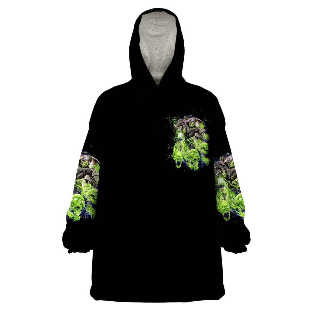 Flower Skull Wearable Blanket Hoodie I Blunt Because God Rolled Me That Way - Wonder Print Shop
