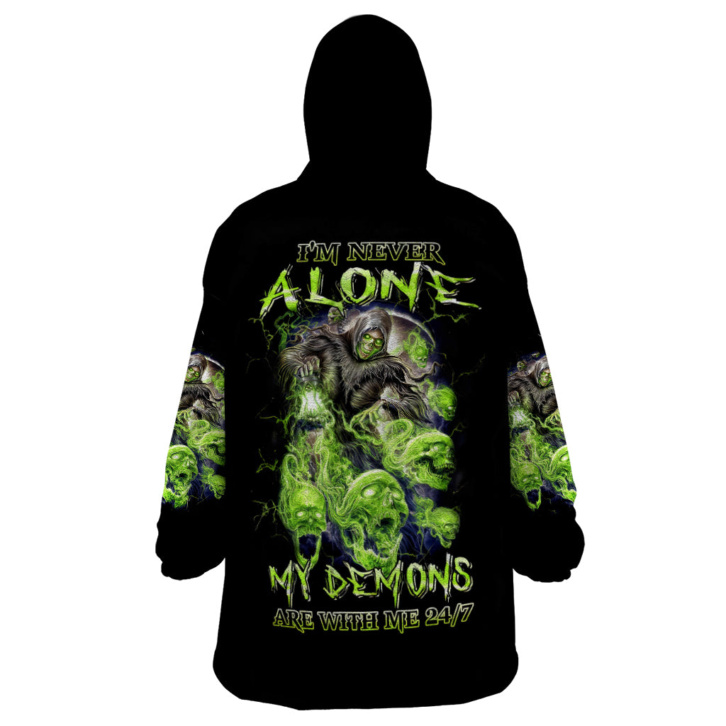 Flower Skull Wearable Blanket Hoodie I Blunt Because God Rolled Me That Way - Wonder Print Shop