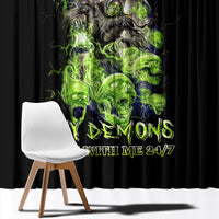 Death Skull Window Curtain I Never Alone My Demon With Me 24/7 - Wonder Print Shop