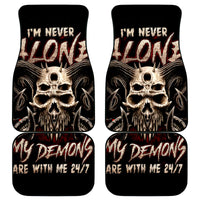 Satan Skull Car Mats I Never Alone My Demon With Me 24/7 - Wonder Print Shop