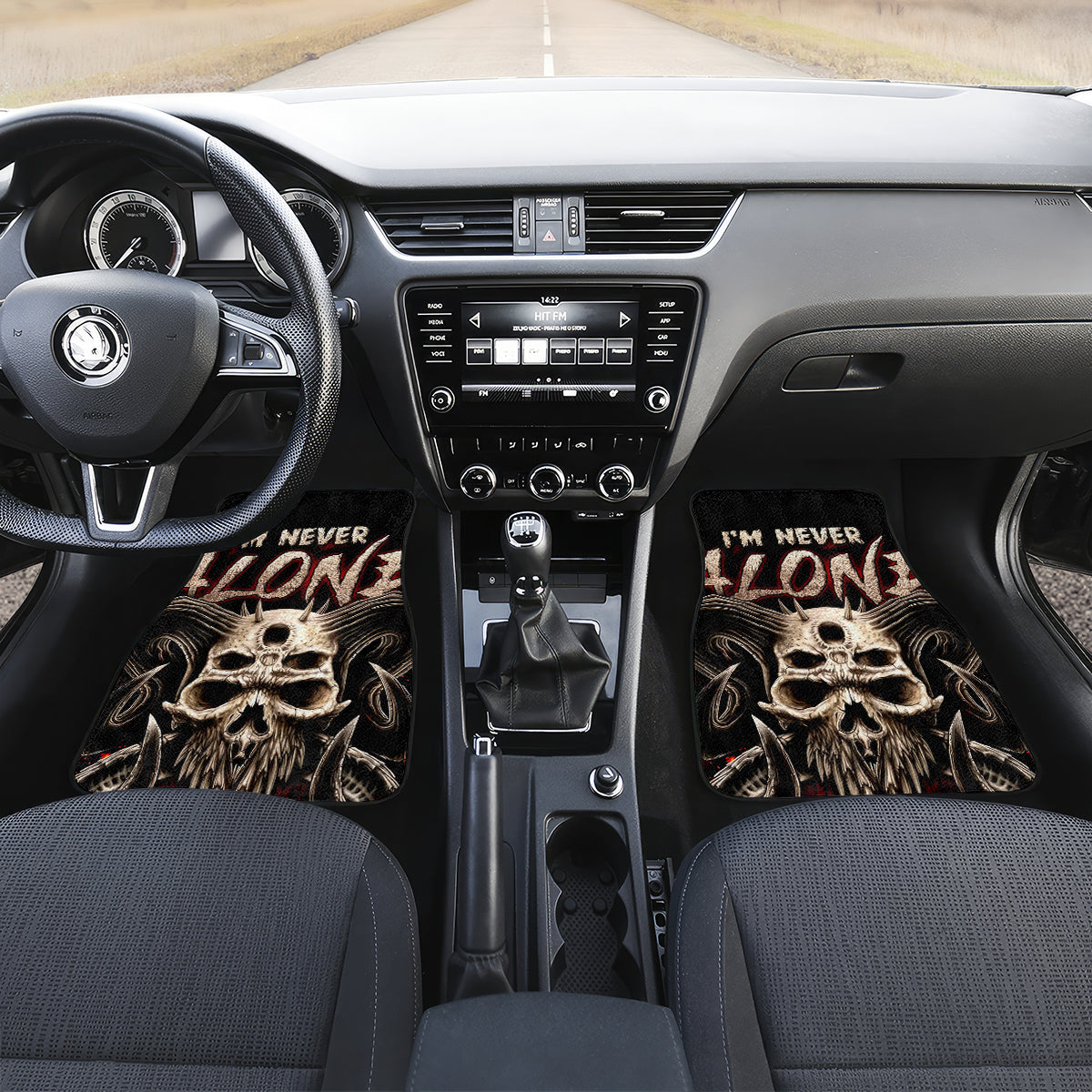 Satan Skull Car Mats I Never Alone My Demon With Me 24/7 - Wonder Print Shop