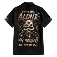 Satan Skull Hawaiian Shirt I Never Alone My Demon With Me 24/7 - Wonder Print Shop