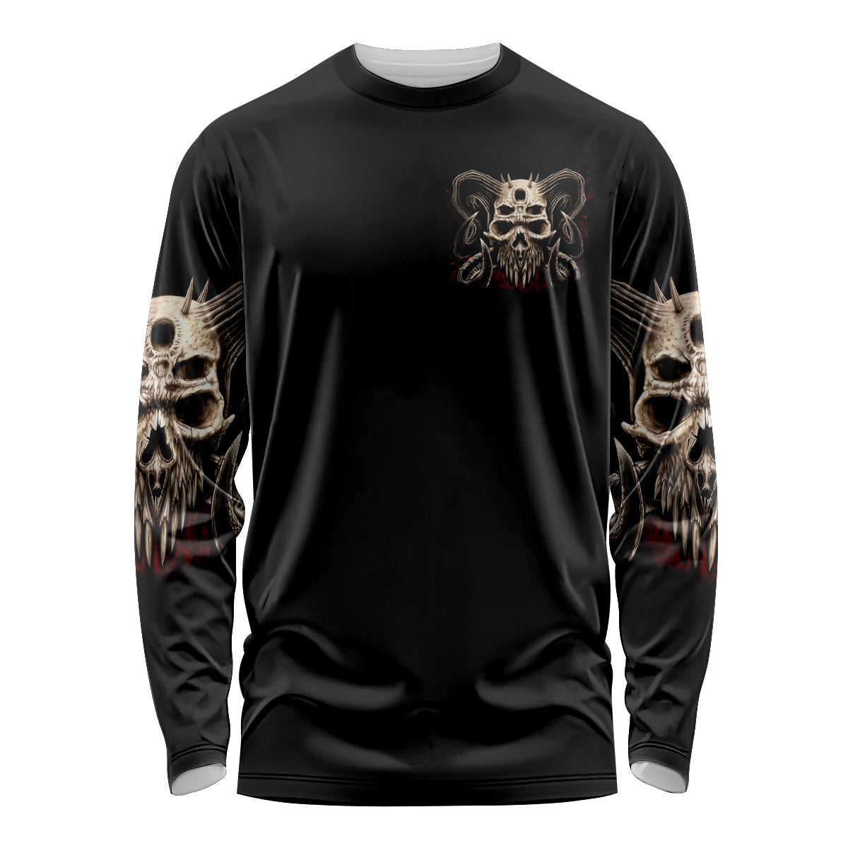 Satan Skull Long Sleeve Shirt I Never Alone My Demon With Me 24/7 - Wonder Print Shop