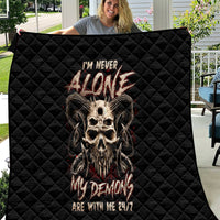 Satan Skull Quilt I Never Alone My Demon With Me 24/7 - Wonder Print Shop