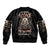 Flower Skull Sleeve Zip Bomber Jacket I Try To Avoid Drama - Wonder Print Shop
