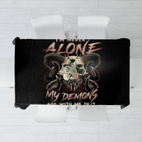 Satan Skull Tablecloth I Never Alone My Demon With Me 24/7 - Wonder Print Shop