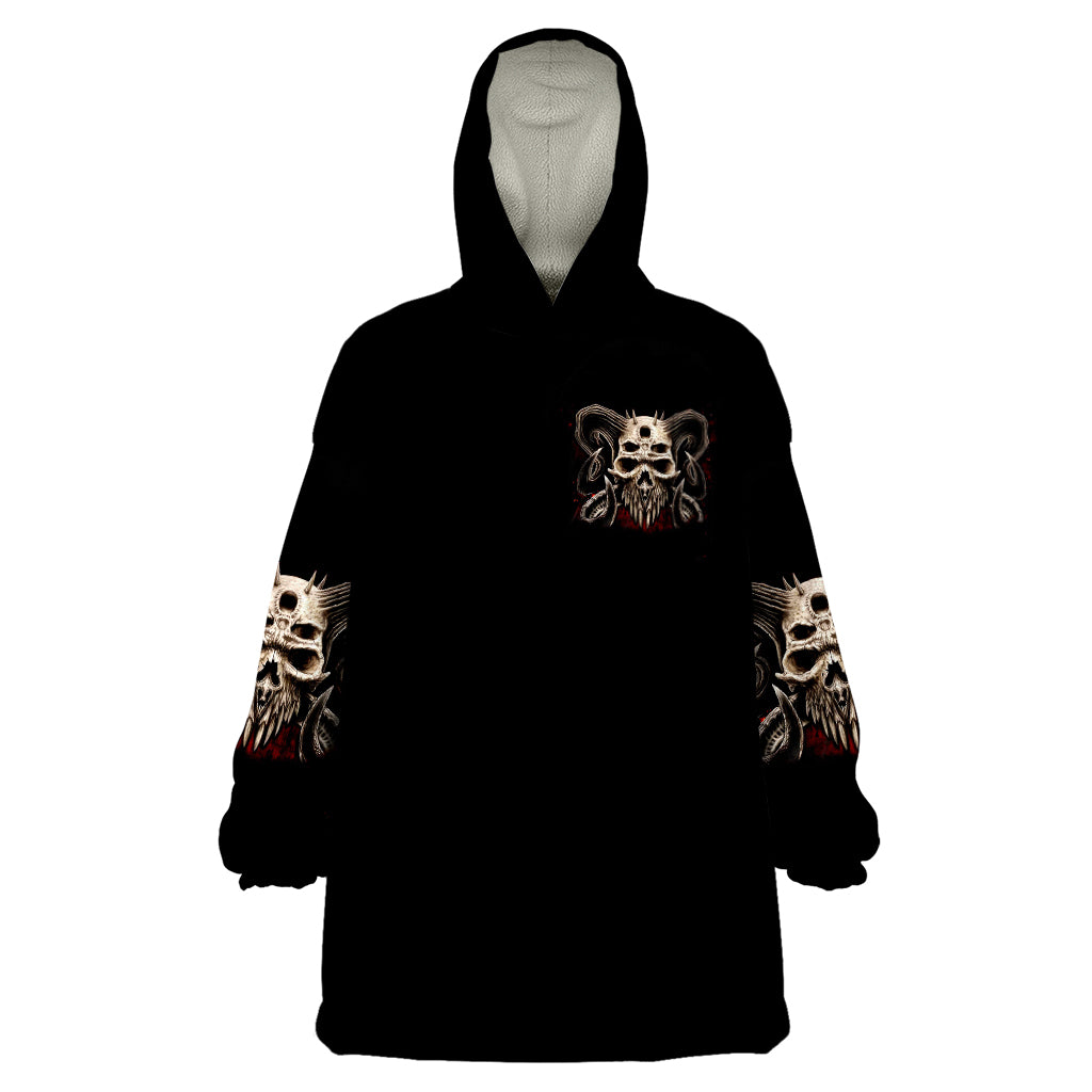 Flower Skull Wearable Blanket Hoodie I Try To Avoid Drama - Wonder Print Shop