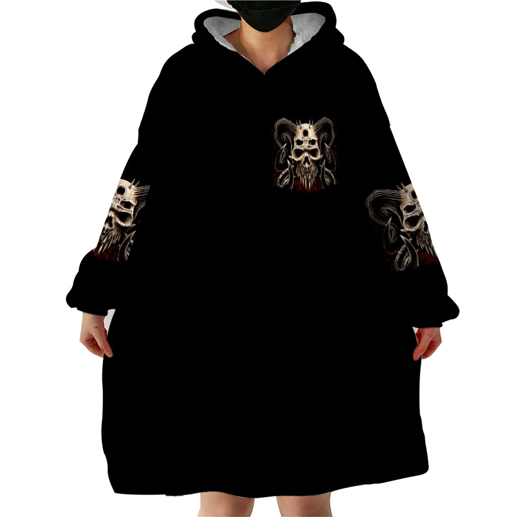 Flower Skull Wearable Blanket Hoodie I Try To Avoid Drama - Wonder Print Shop