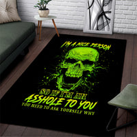Thunder Skull Area Rug I'm A Nice Person So If I'm An Asshole You Need To Ask Yourself - Wonder Print Shop