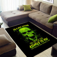 Thunder Skull Area Rug I'm A Nice Person So If I'm An Asshole You Need To Ask Yourself - Wonder Print Shop