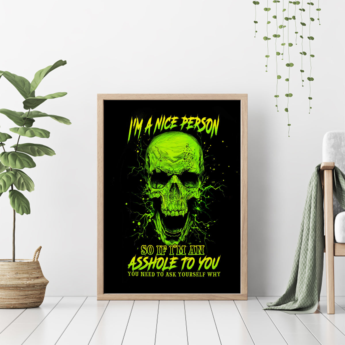Thunder Skull Canvas Wall Art I'm A Nice Person So If I'm An Asshole You Need To Ask Yourself - Wonder Print Shop