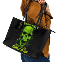 Thunder Skull Leather Tote Bag I'm A Nice Person So If I'm An Asshole You Need To Ask Yourself - Wonder Print Shop