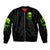 Flower Skull Sleeve Zip Bomber Jacket Iam A Sweet Girl Full Of Crazy - Wonder Print Shop