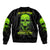Flower Skull Sleeve Zip Bomber Jacket Iam A Sweet Girl Full Of Crazy - Wonder Print Shop
