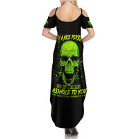 Flower Skull Summer Maxi Dress Iam A Sweet Girl Full Of Crazy - Wonder Print Shop