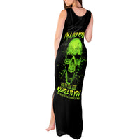 Flower Skull Tank Maxi Dress Iam A Sweet Girl Full Of Crazy - Wonder Print Shop