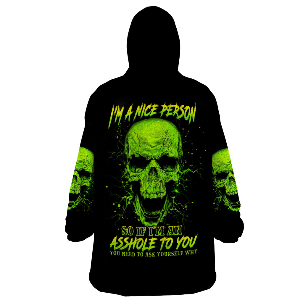 Flower Skull Wearable Blanket Hoodie Iam A Sweet Girl Full Of Crazy - Wonder Print Shop