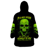 Flower Skull Wearable Blanket Hoodie Iam A Sweet Girl Full Of Crazy - Wonder Print Shop