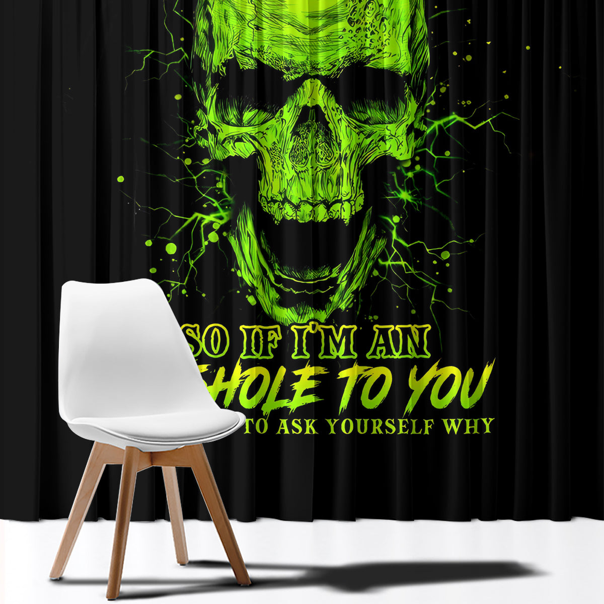 Thunder Skull Window Curtain I'm A Nice Person So If I'm An Asshole You Need To Ask Yourself - Wonder Print Shop