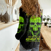 Flower Skull Women Casual Shirt Iam A Sweet Girl Full Of Crazy - Wonder Print Shop