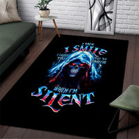 American Skull Area Rug I Talk I Smile But Be Carefull When I Silent - Wonder Print Shop