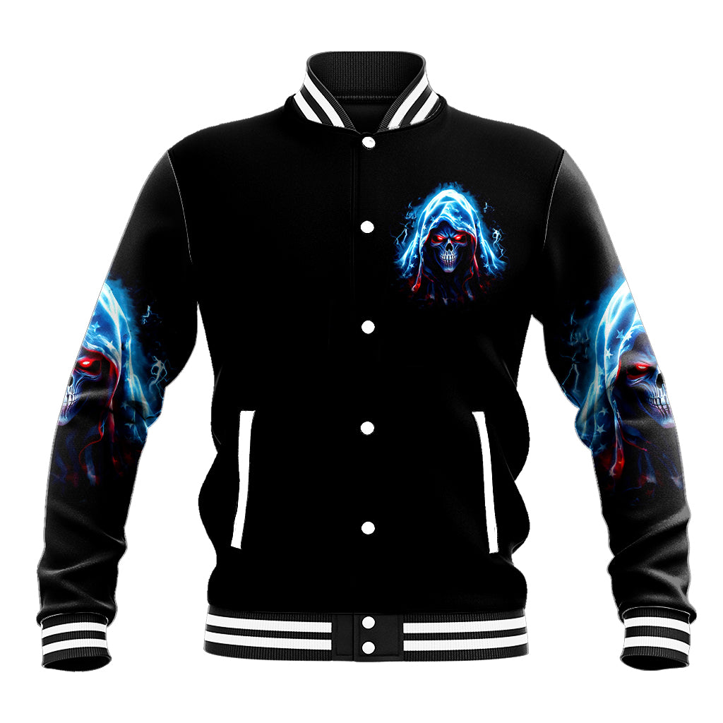 American Skull Baseball Jacket I Talk I Smile But Be Carefull When I Silent - Wonder Print Shop