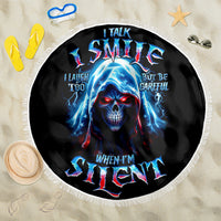American Skull Beach Blanket I Talk I Smile But Be Carefull When I Silent - Wonder Print Shop