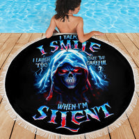 American Skull Beach Blanket I Talk I Smile But Be Carefull When I Silent - Wonder Print Shop