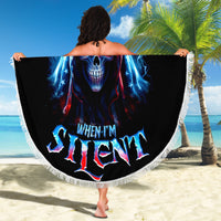 American Skull Beach Blanket I Talk I Smile But Be Carefull When I Silent - Wonder Print Shop