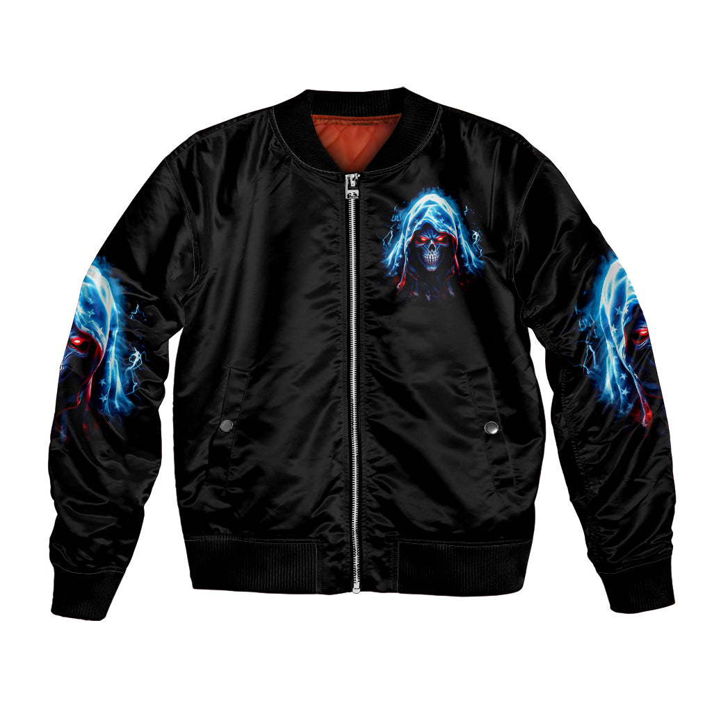 American Skull Bomber Jacket I Talk I Smile But Be Carefull When I Silent - Wonder Print Shop