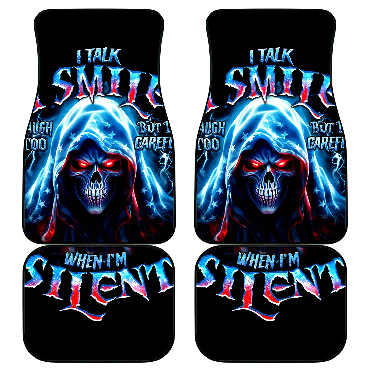 American Skull Car Mats I Talk I Smile But Be Carefull When I Silent - Wonder Print Shop