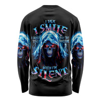 American Skull Long Sleeve Shirt I Talk I Smile But Be Carefull When I Silent - Wonder Print Shop