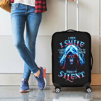 American Skull Luggage Cover I Talk I Smile But Be Carefull When I Silent - Wonder Print Shop