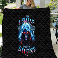 American Skull Quilt I Talk I Smile But Be Carefull When I Silent - Wonder Print Shop