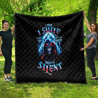 American Skull Quilt I Talk I Smile But Be Carefull When I Silent - Wonder Print Shop